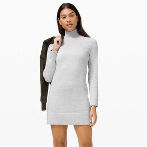 Lululemon Athletica Womens Keep It Cozy Knit Sweater Dress Gray Size 4